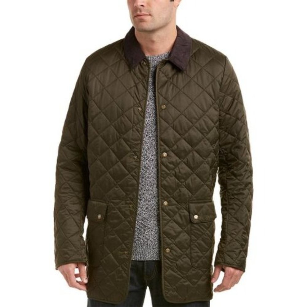 New Barbour Thurland Quilted Olive Green Men's Jacket Size L